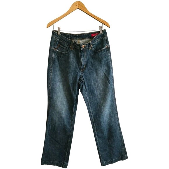 Seven7 Jeans Women's 14 Blue Premium Denim Boot Cut  Cargo Pockets Wide Leg - Picture 1 of 7